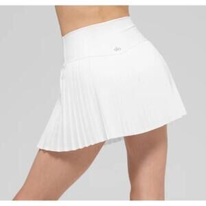 NWOT ALO Grand Slam Tennis Lined Skirt/Skort White Size L $98